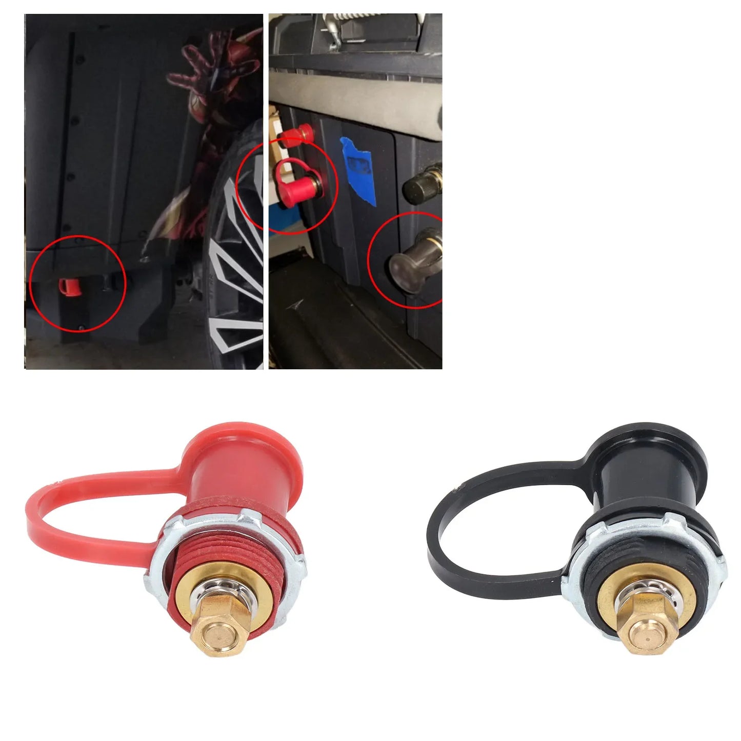 Battery Post Stud Car RV Truck Charging Pile Jumper Terminal Black Red