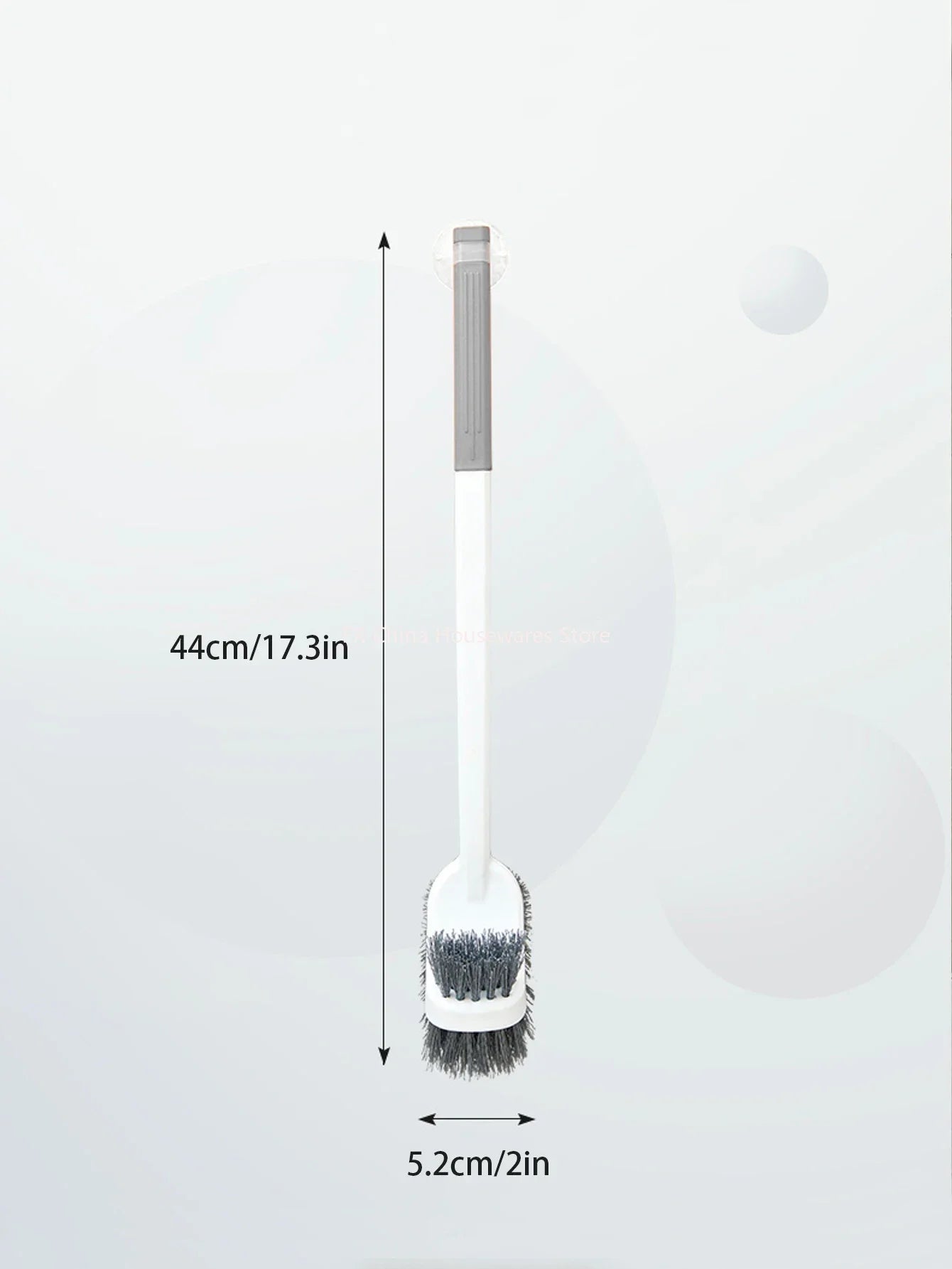 Long Handle Toilet Brush with Suction Cup, Double-Sided Elbow Design, No Dead Corners, Wall Mounted, for Squatting Sink Peaceful Pleasures Health and Wellness