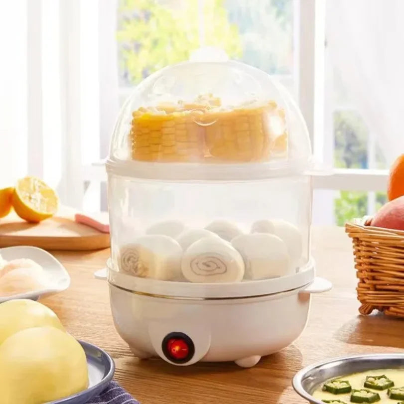 Double Layer Electric Egg Cooker & Mini Steamer – 7+ Eggs