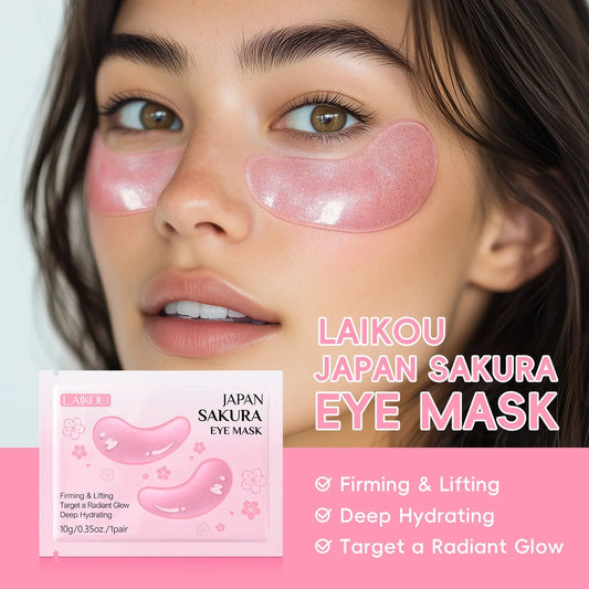 5/10 PCS LAIKOU Eye Mask Anti Dark Circles Removal Eyes Bags Moisturizing Firming Eye Patches Eyes Skin Care Products Peaceful Pleasures Health and Wellness 5 PCS