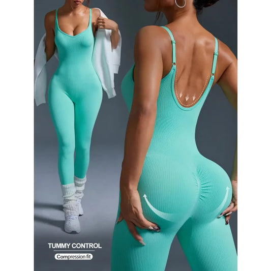 Women's Seamless Yoga Jumpsuit | Tummy Control & Butt Lifting Yoga Jumpsuit Peaceful Pleasures Health and Wellness