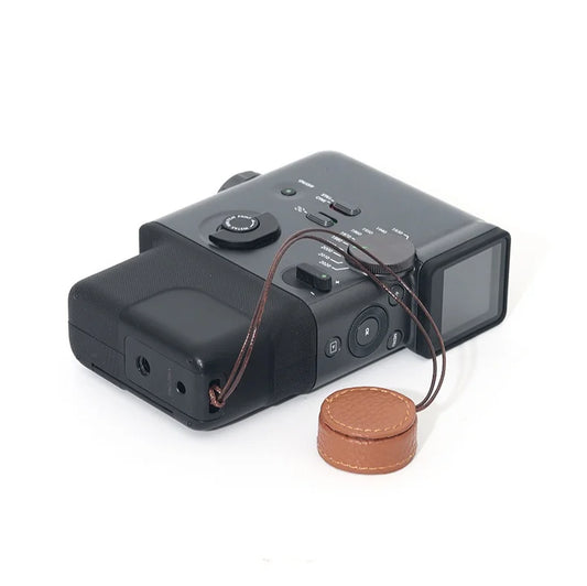 Available In A Variety Of Colors Leather Lens Cap For Instax MiniEVO Cinema Camera With Built-In Lanyard For Added Convenience Peaceful Pleasures Health and Wellness