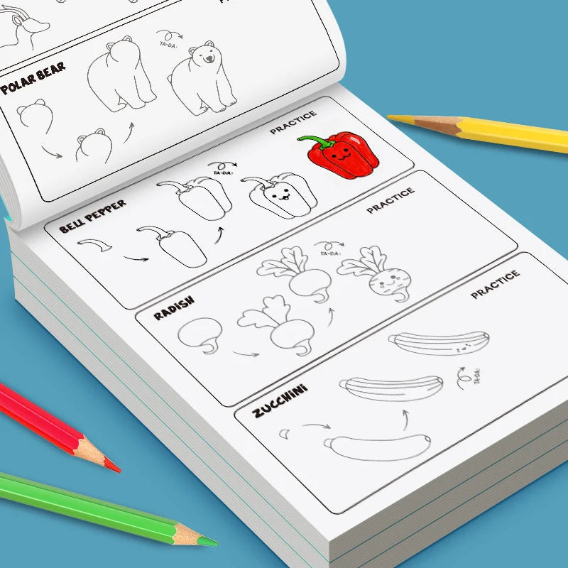 Kids Step-by-step Drawing Book Learn How Draw Everything Easy