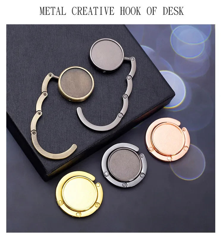 Fashion Bag Holder Handbag Hanger Folding Hook Holder Portable Key Rack Table Hook Hardware Travel Outdoor Storage Hanger Peaceful Pleasures Health and Wellness