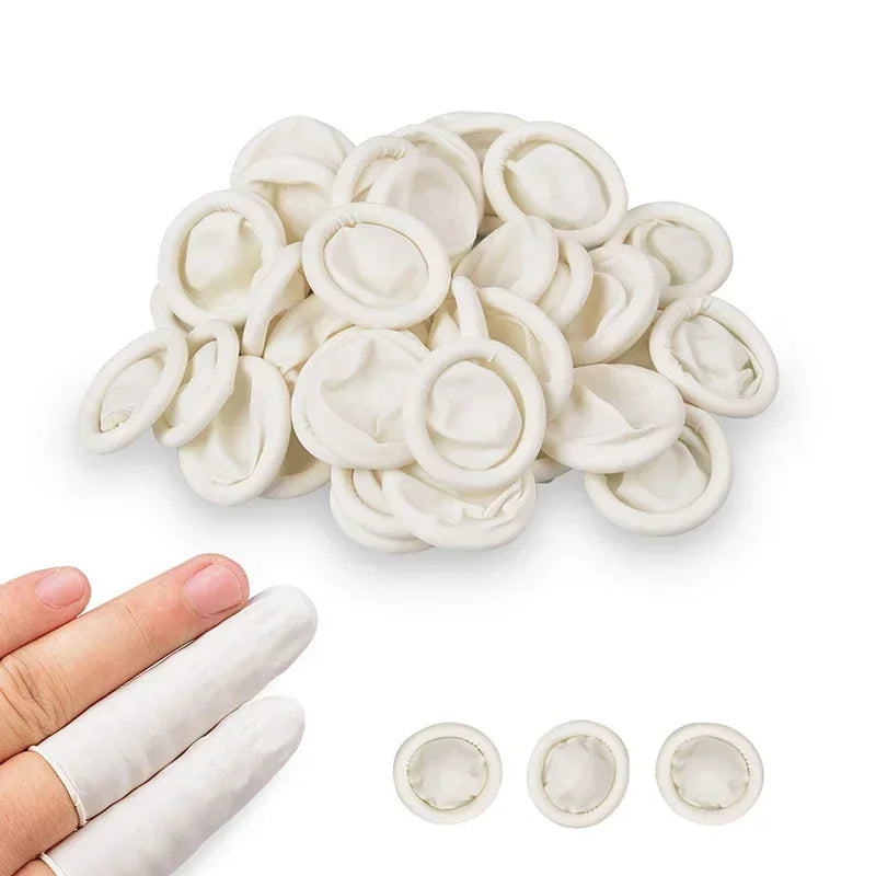 100/200PCS Disposable Rubber Gloves Fingertip Durable Tools Anti-slip Anti-static Latex Fingertip Protector Fingertip Sleeve Peaceful Pleasures Health and Wellness