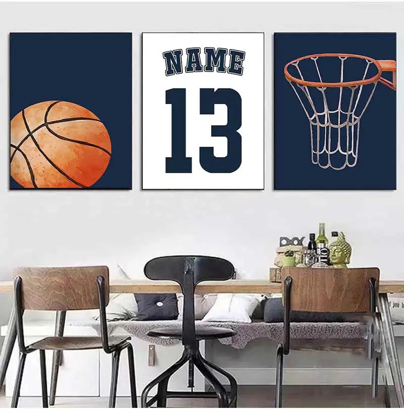 Personalized Basketball Canvas Wall Art | Boys Room Decor