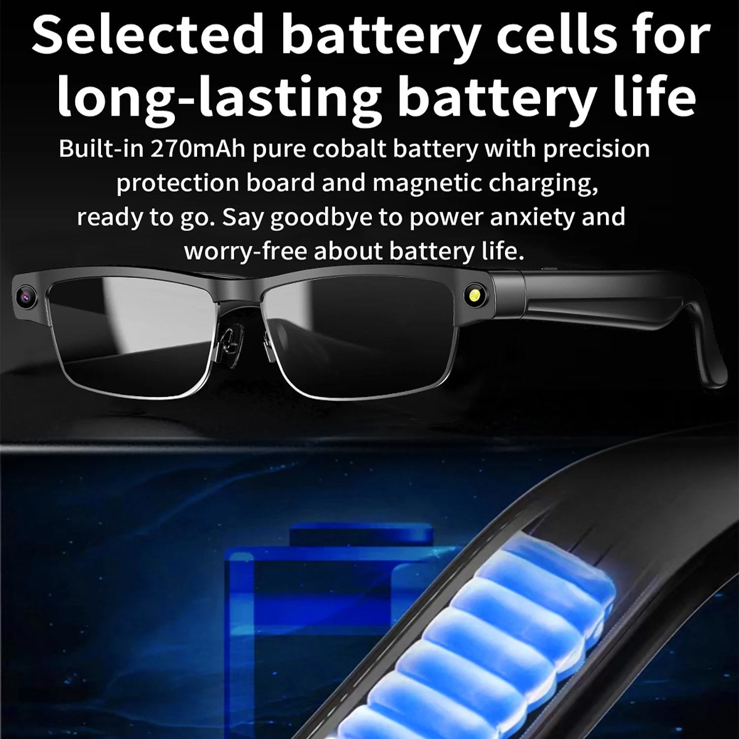 AI Smart Translate Sunglasses Bluetooth Call Music Real-time Simultaneous Interpretation Voice Assistant Control Smart Glasses Peaceful Pleasures Health and Wellness