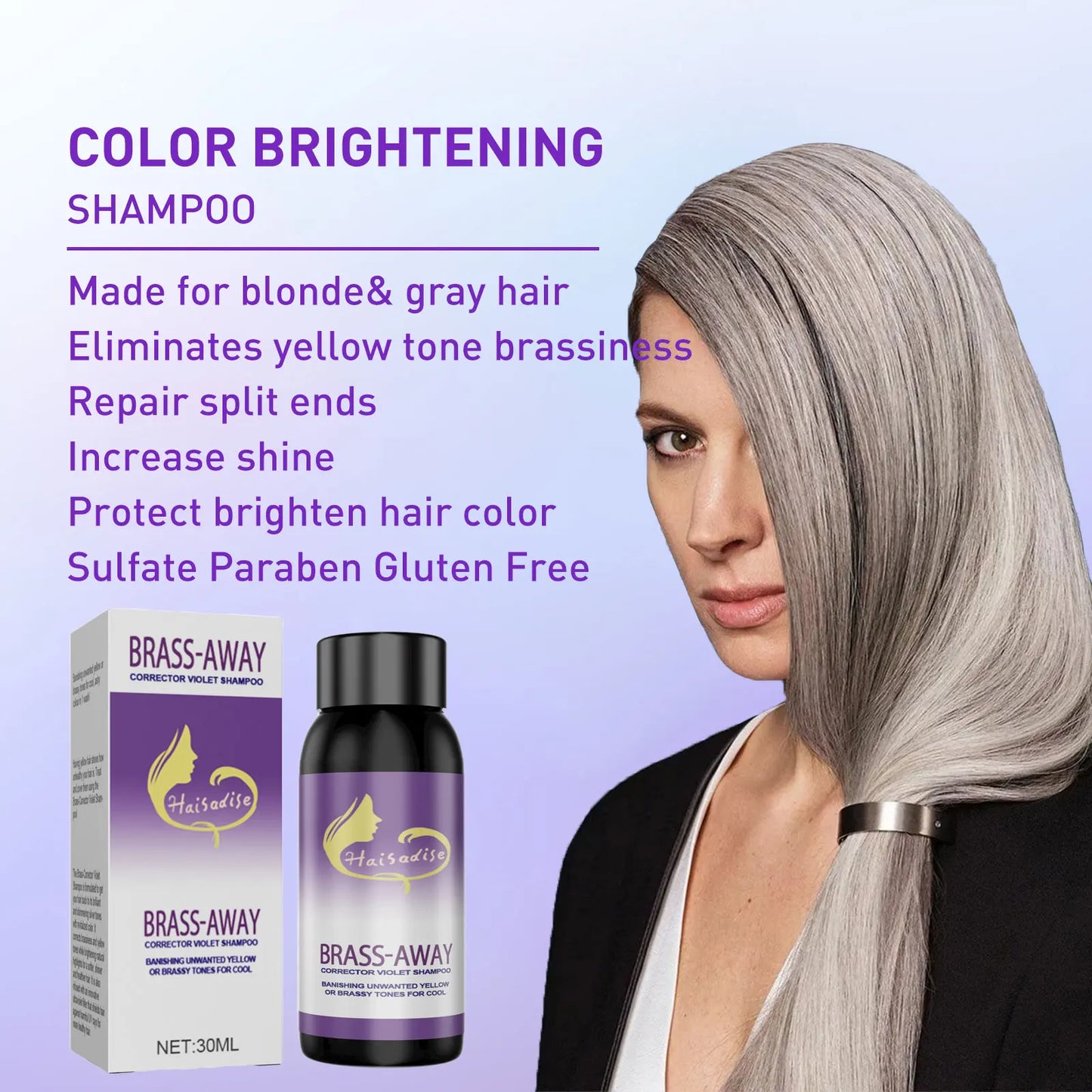 Eelhoe Purple Toning Shampoo – Gray & Blonde Color Fix 30ml