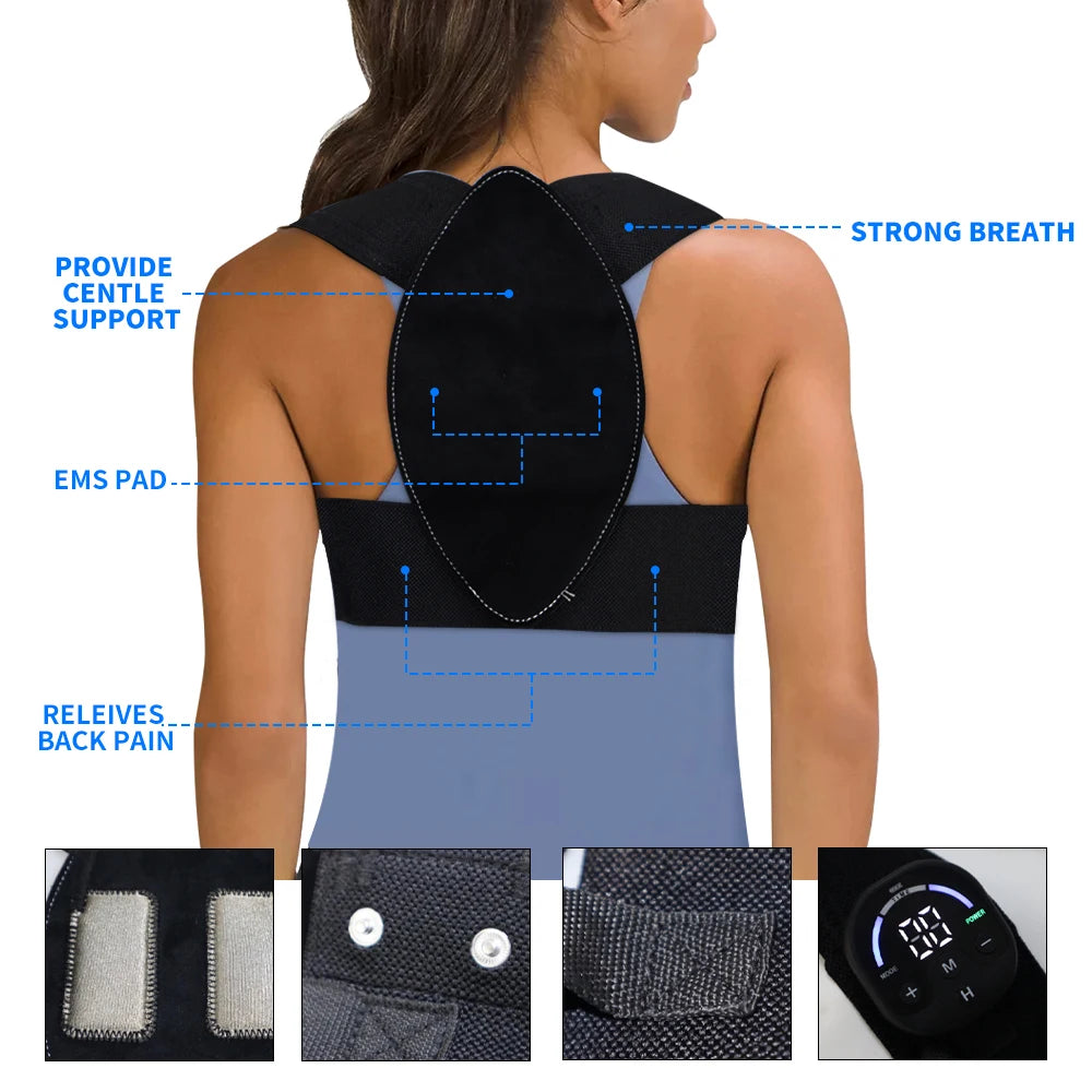 EMS Posture Corrector & Back Muscle Stimulator | 3 Modes
