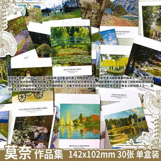 Claude Monet Oil Painting Postcard Vintage Impressionist Art Greeting Peaceful Pleasures Health and Wellness
