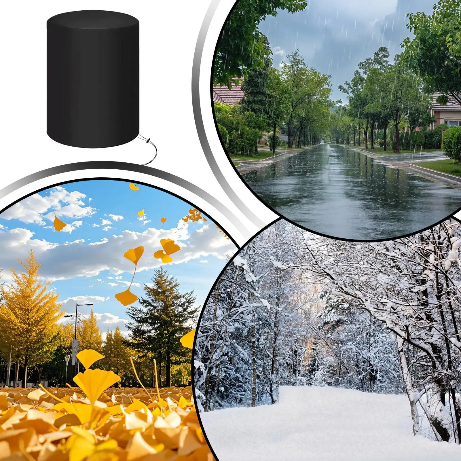 Fire Pit Cover Protector Round Oxford Fabric Winter Heavy Duty Fire Pit Cover For Outside Garden Backyard Farm Patio Camping Peaceful Pleasures Health and Wellness