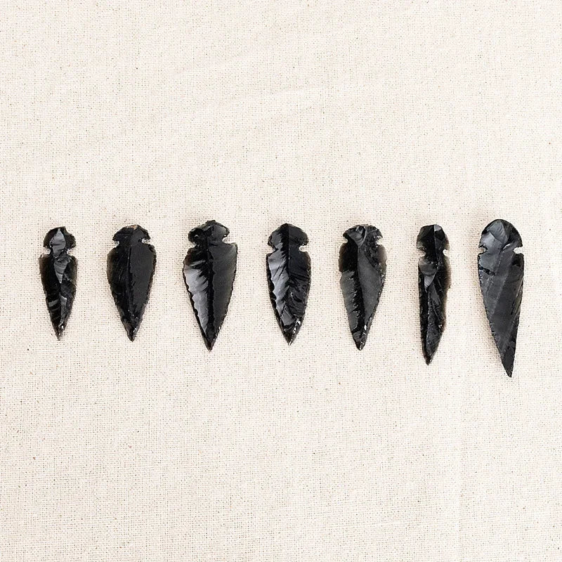 Natural Arrow Obsidian Quartz Material Evil Spirit Crystal Home Decor Reiki Healing Energy Stone DIY Jewelry Making Peaceful Pleasures Health and Wellness