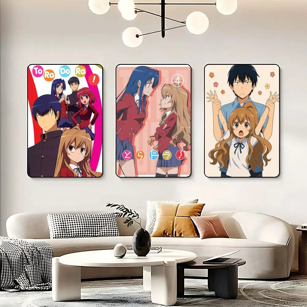 Anime T-Tiger & Dragon Poster HD Self Adhesive Waterproof Wall Art Ideal for Home Office Dorm Bedroom Great Gift Peaceful Pleasures Health and Wellness