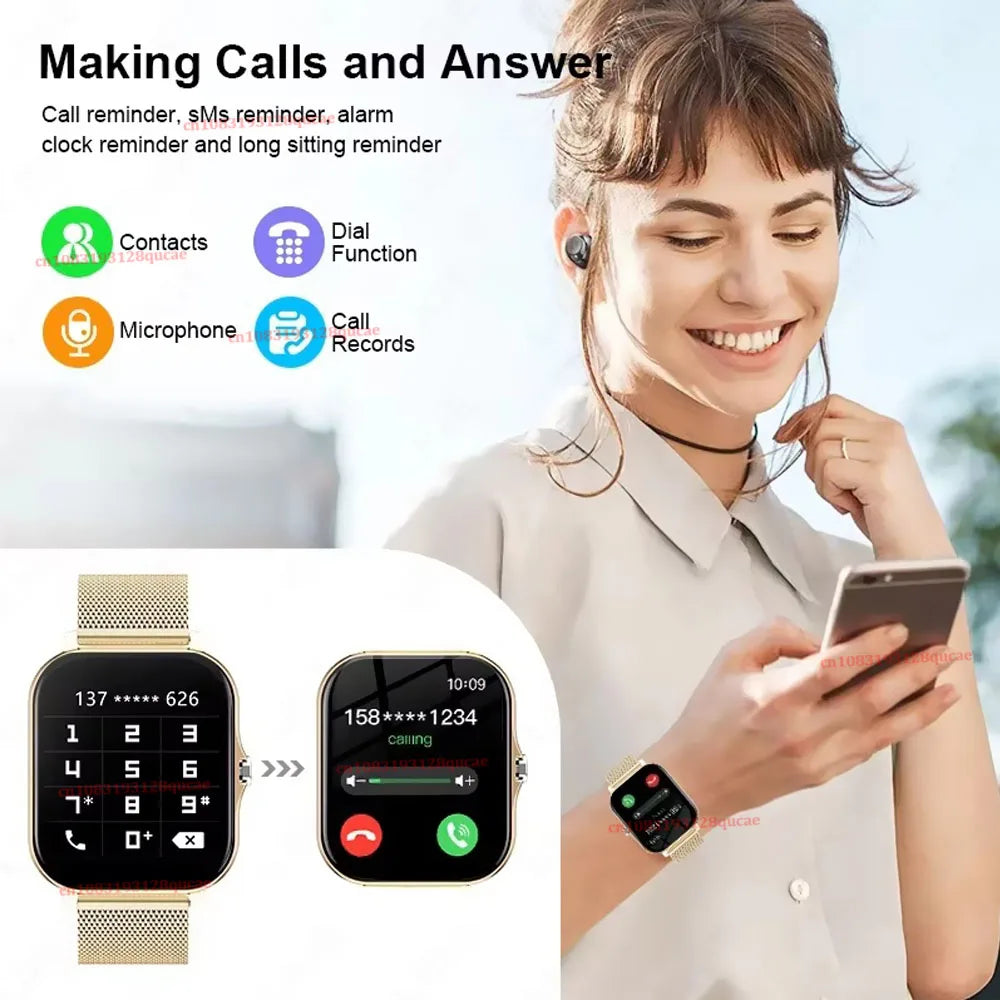 2026 Smart Watch 2.01'' HD Display Answer Make Call Message Preview Sport Modes DIY Dial Weather Forecast Smart Watch Men Women Peaceful Pleasures Health and Wellness