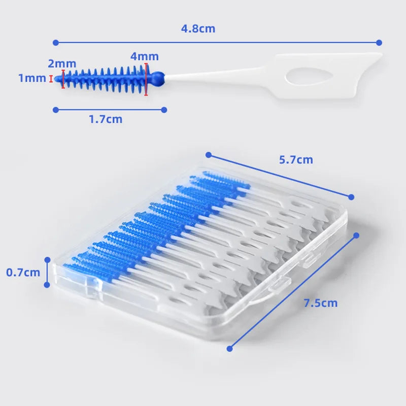 40pcs/box Interdental brush Orthodontic brush Cleaning Teeth Gaps Oral Care Soft silicone head Interdental brush Good for gums Peaceful Pleasures Health and Wellness