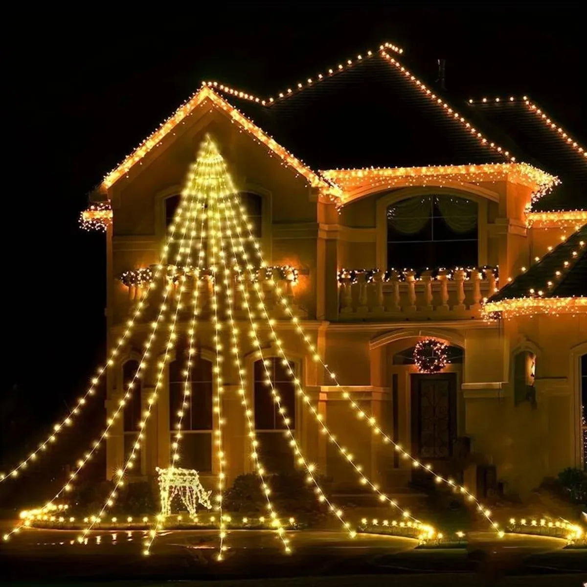 Solar Waterproof LED Waterfall Fairy String Lights 2M – Christmas