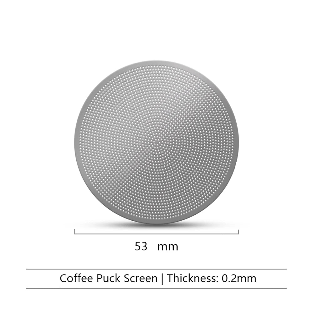 0.2mm Espresso Puck Screen Reusable Stainless Steel Coffee Filter Mesh for 51/53/58.5mm Portafilter Barista Accessories Peaceful Pleasures Health and Wellness 53mm Puck Screen
