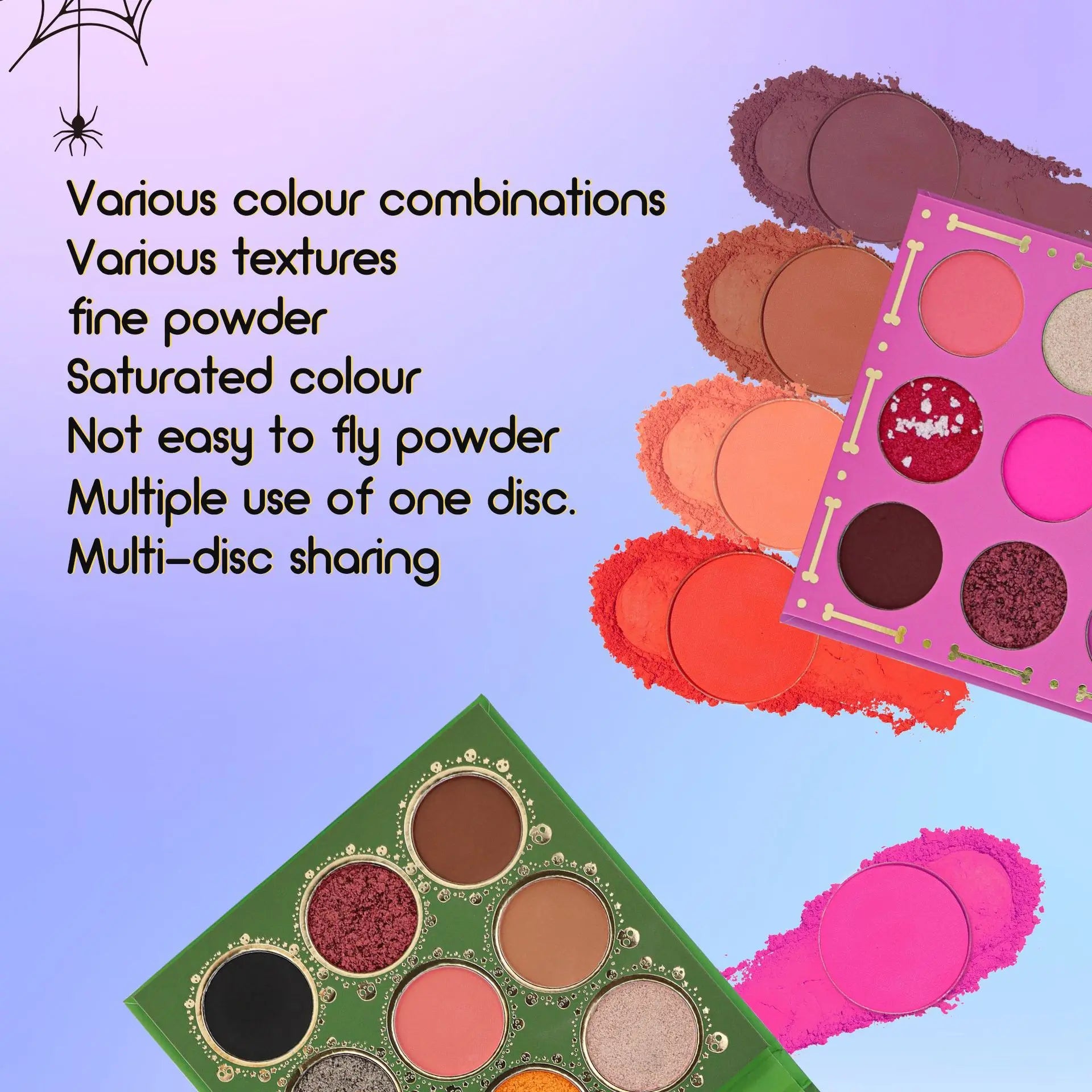 2pcs of 9 colors skull eyeshadow palette, Halloween eyeshadow palette, pearl matte, waterproof and long-lasting Peaceful Pleasures Health and Wellness