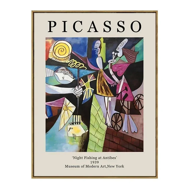 Vintage Famous Van Gogh Monet Matisse Picasso Poster Print Canvas Painting Wall Art Pictures for Home Room Decor Peaceful Pleasures Health and Wellness