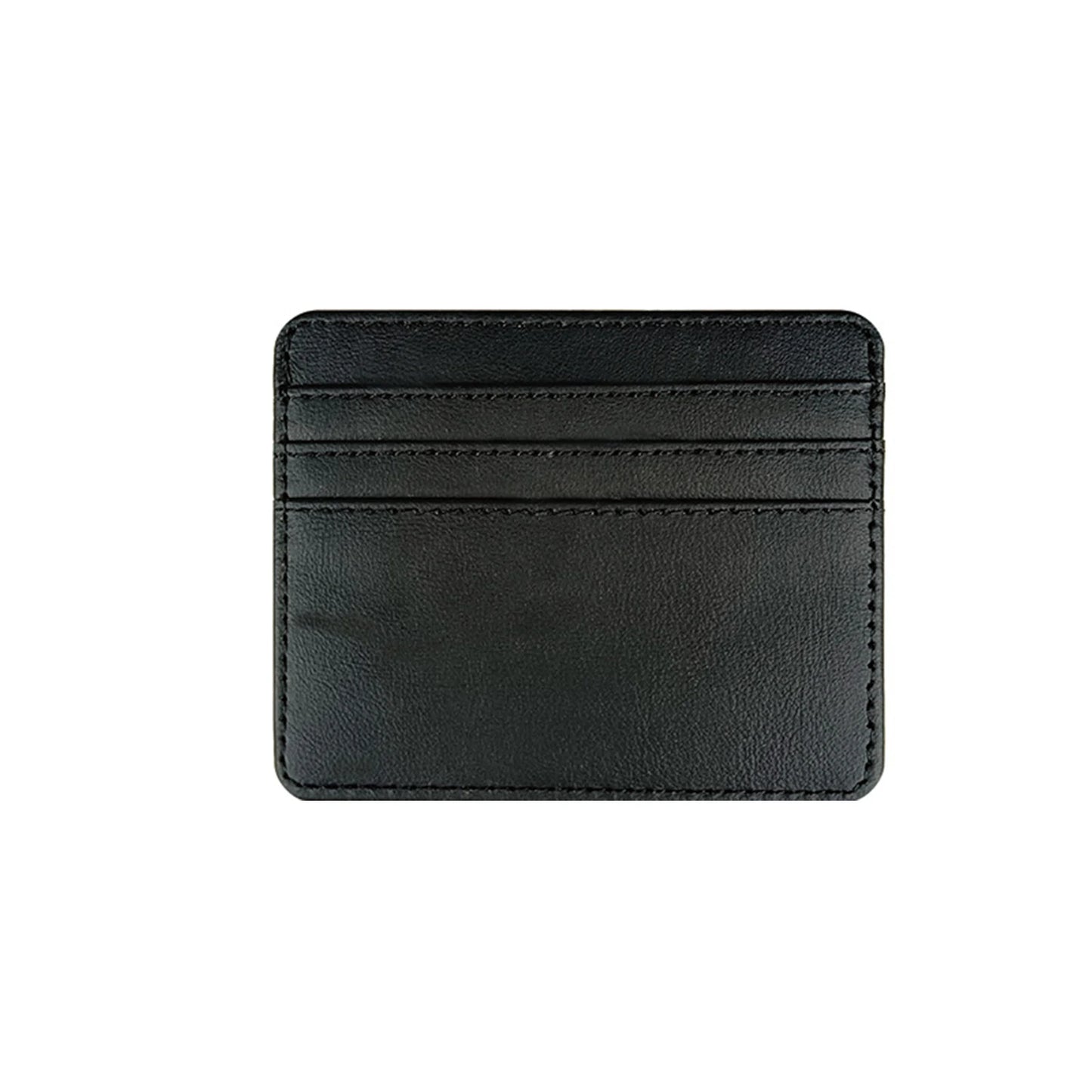 Travel-Ready PU Leather Card Holder Top Open Multi Card Slot Vintage Card Case Slim Wallet for Men and Women 8x10cm Peaceful Pleasures Health and Wellness black