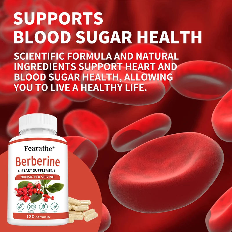 Berberine Capsules 2000mg - Cardiovascular and Digestive Health,Balance Liver Health Digestion,Non-GMO Peaceful Pleasures Health and Wellness