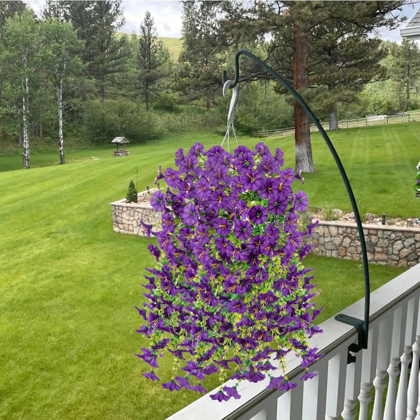 2Pcs Hanging Artificial Petunia Flowers 75CM | Indoor & Outdoor Decor Artificial Hanging Flowers Peaceful Pleasures Health and Wellness