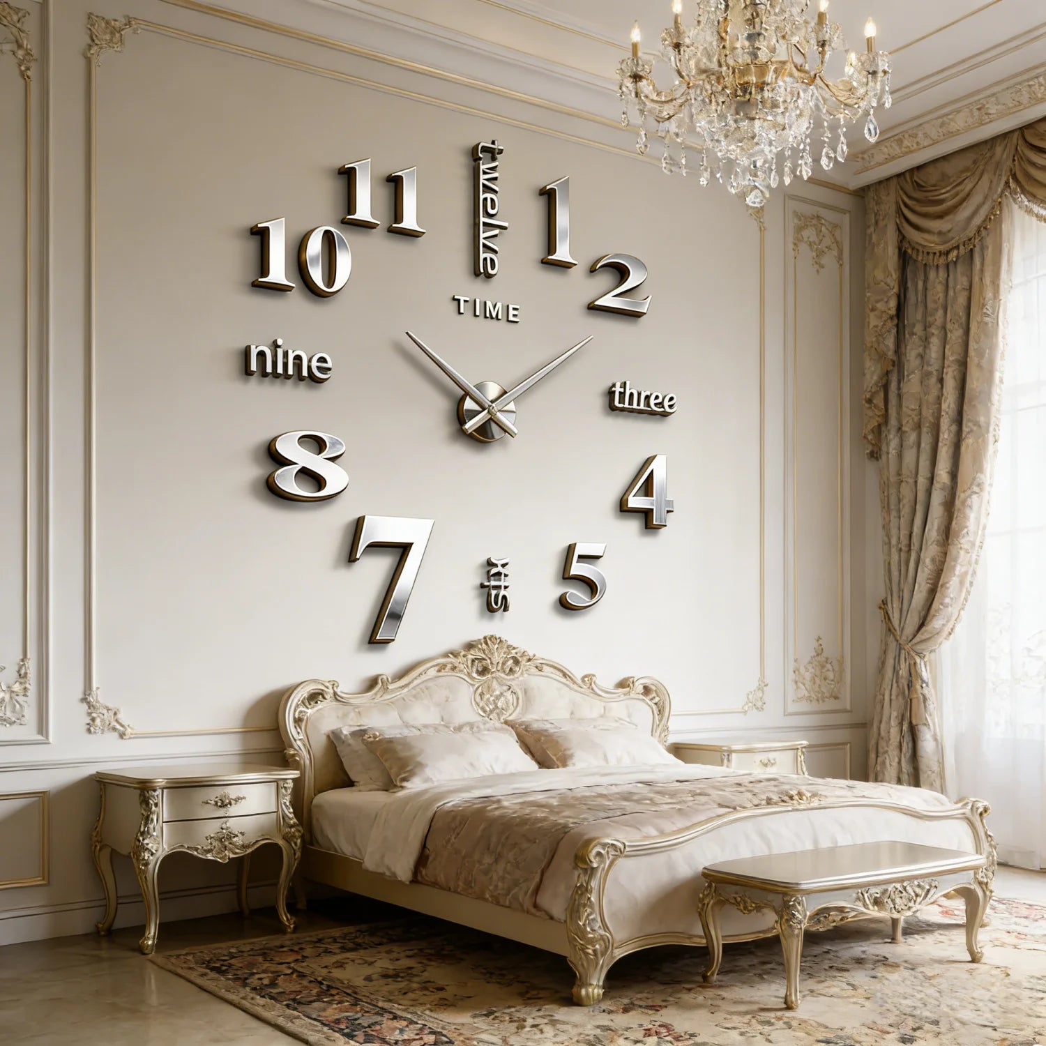 NEW Modern Design Large Wall Clock 3D DIY Quartz Clocks Fashion Watches Acrylic Mirror Stickers Living Room Home Decor Horloge Peaceful Pleasures Health and Wellness