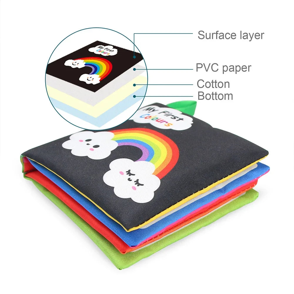 Baby Soft Cloth Books Rustle Sound Quiet Infant Early Learning