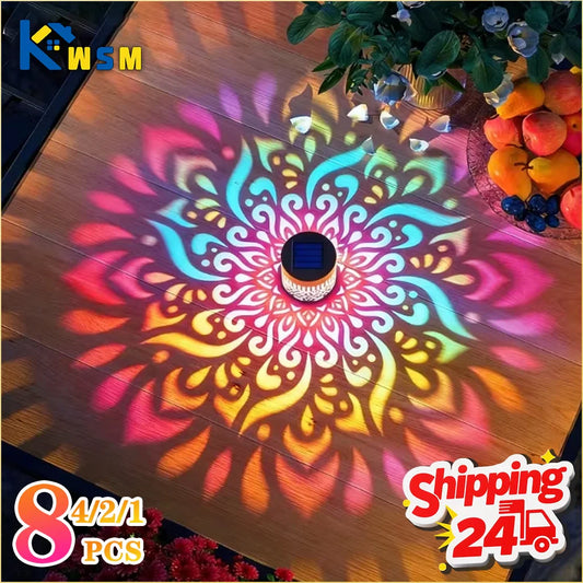 Solar Mandala Wall Lantern | Outdoor Waterproof Garden Fence Light Solar Garden Lantern Oasis Select