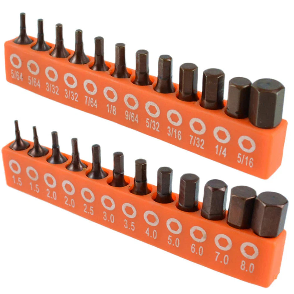Magnetic Hex Screwdriver Bit Set 12/24pcs | 1/4" Shank 25mm