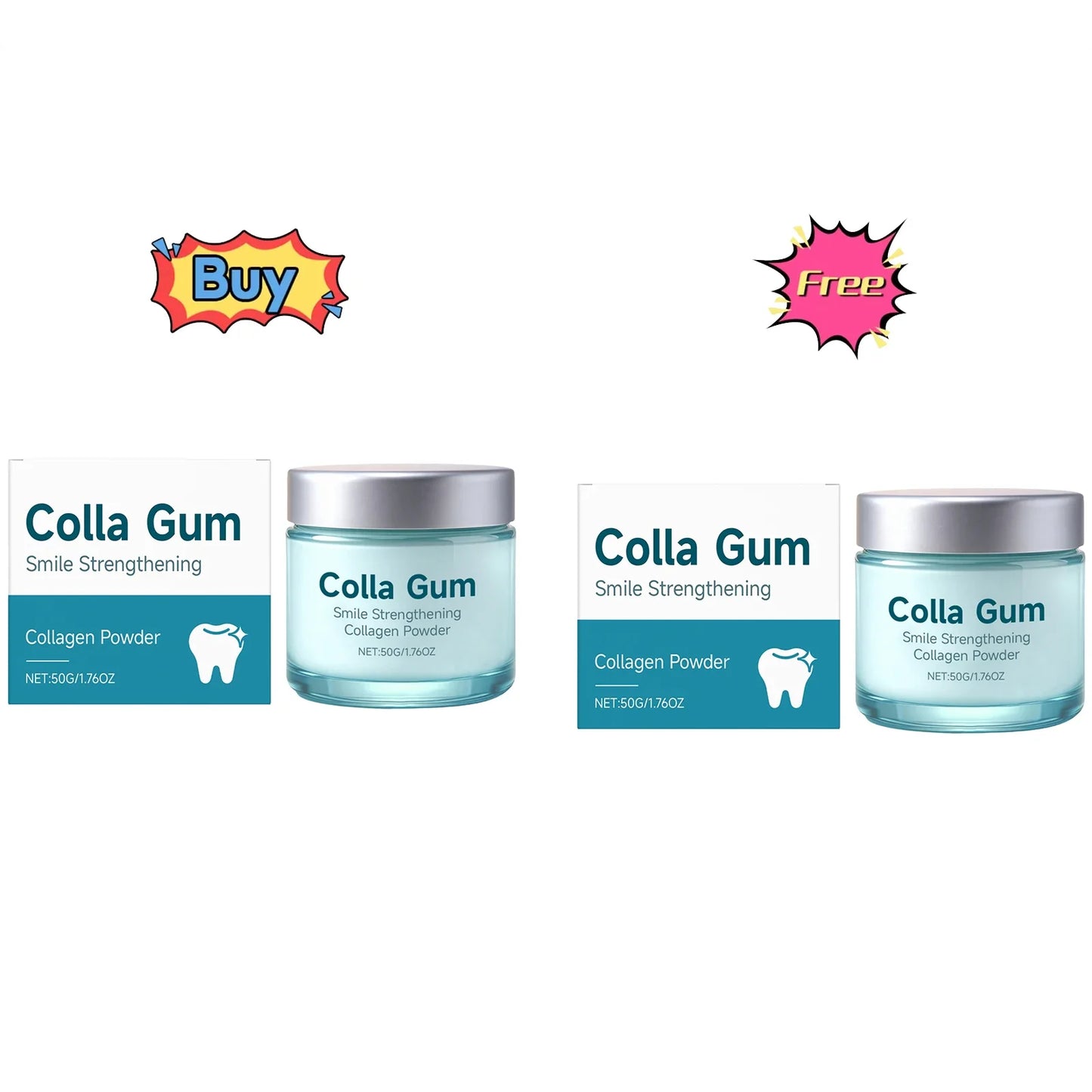 Collagen Tooth Powder – Whitening & Stain Removal 50g