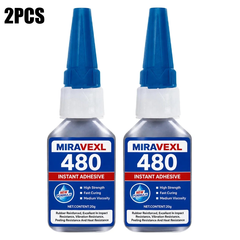 Black Instant Adhesive 480 SuperGlue High Strength Fast Curing Tough Rubber Bond Cyanoacrylate For Metal Plastic Wood Car Repair Peaceful Pleasures Health and Wellness 2PCS