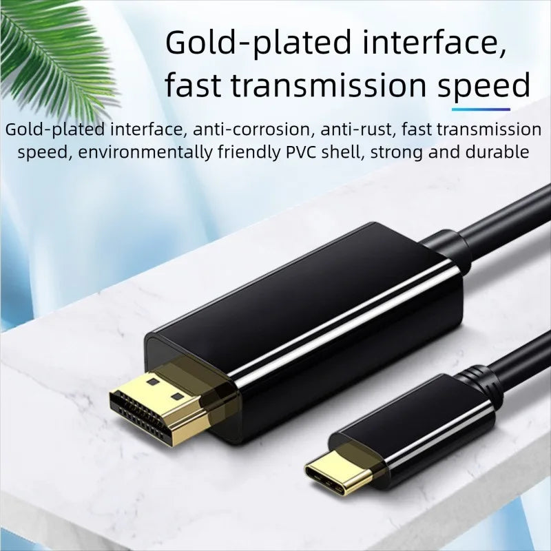 USB C To HDMI-compatible Adapter Cable Type C To HD 4k 60Hz USB C Cable Extend Screen Laptop Projector High Definition Adapter Peaceful Pleasures Health and Wellness