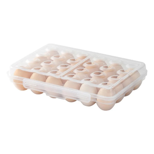 Stackable Egg Holder with Lid | Transparent Plastic Egg Organizer Egg Storage Organizer Peaceful Pleasures Health and Wellness
