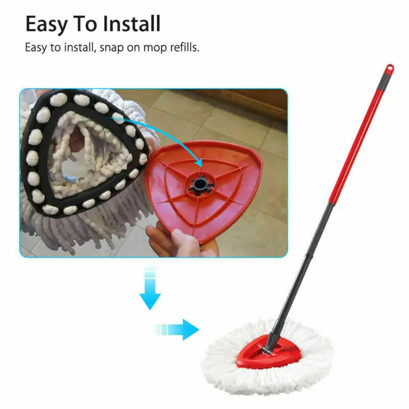 Microfibre Spin Mop Replacement Head – 360° Easy Wring Refill