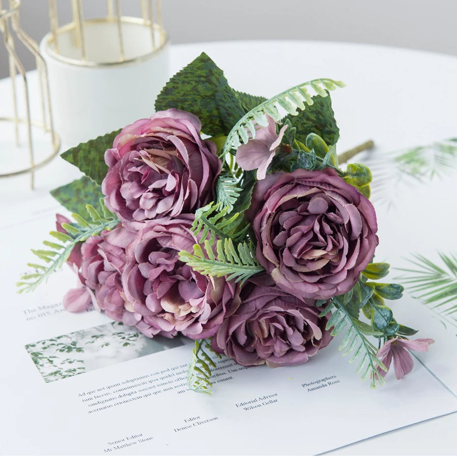 Silk Peony Artificial Flower – Wedding & Home Décor Bouquet