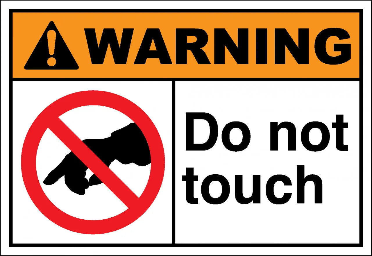 2-Pack "Do Not Touch" Warning Vinyl Stickers – Weatherproof