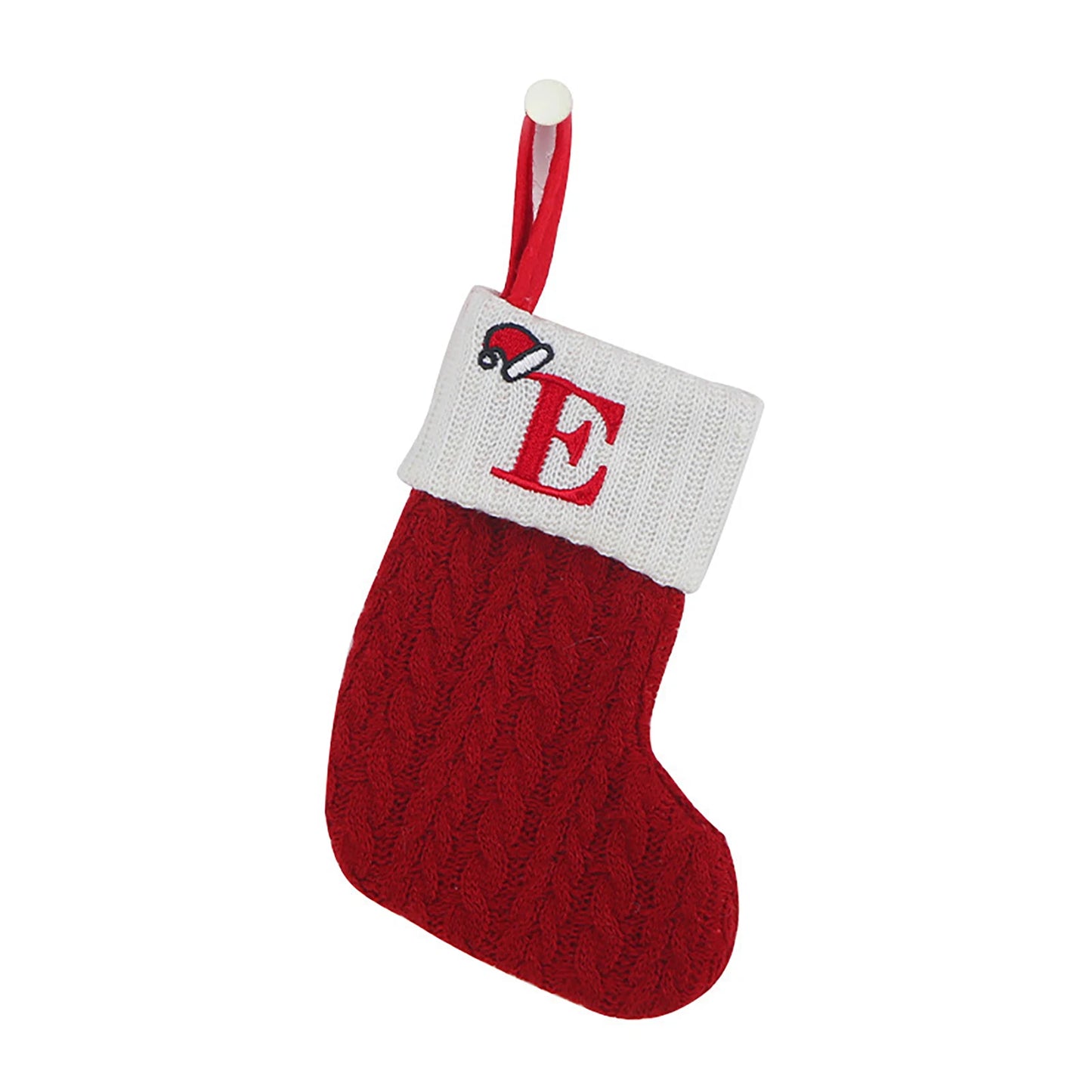 Personalized Knitted Christmas Stocking | Monogram Initial