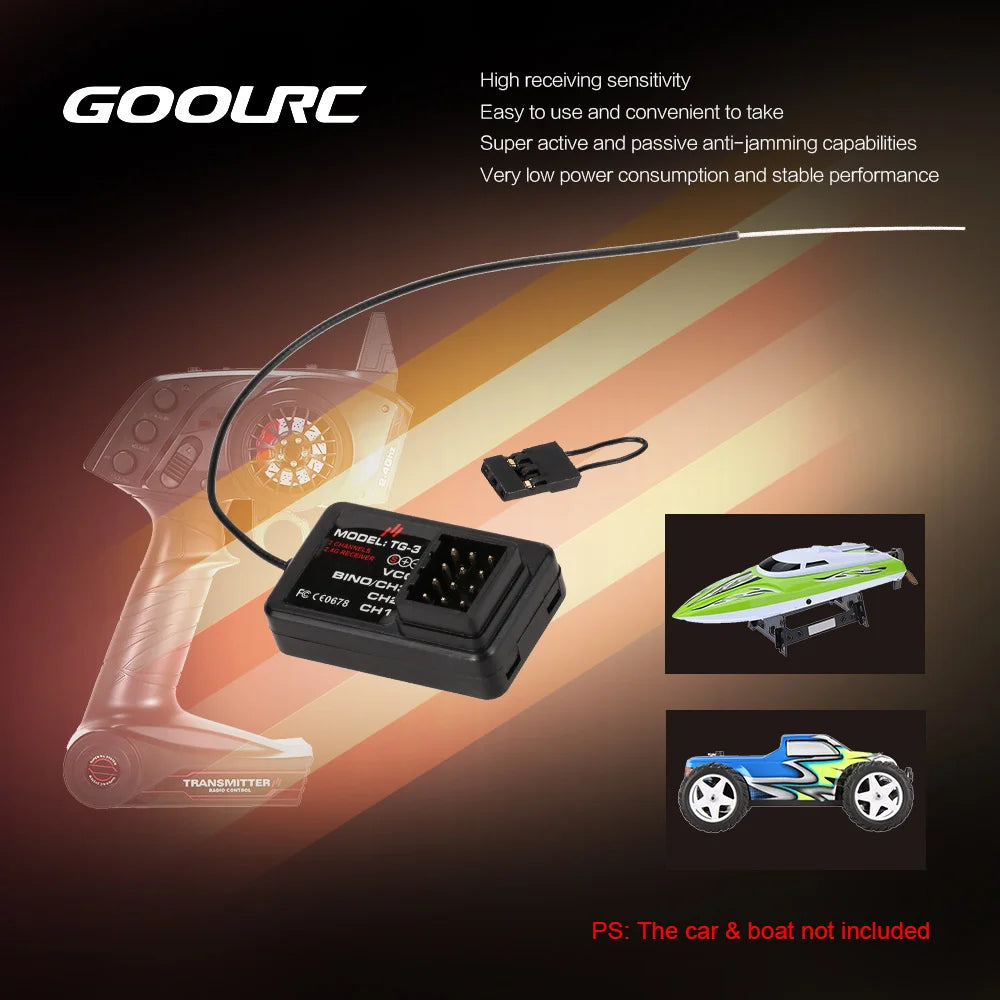 GoolRC TG-3 2.4GHz 3CH RC Car Boat Receiver – TG3 AX5S
