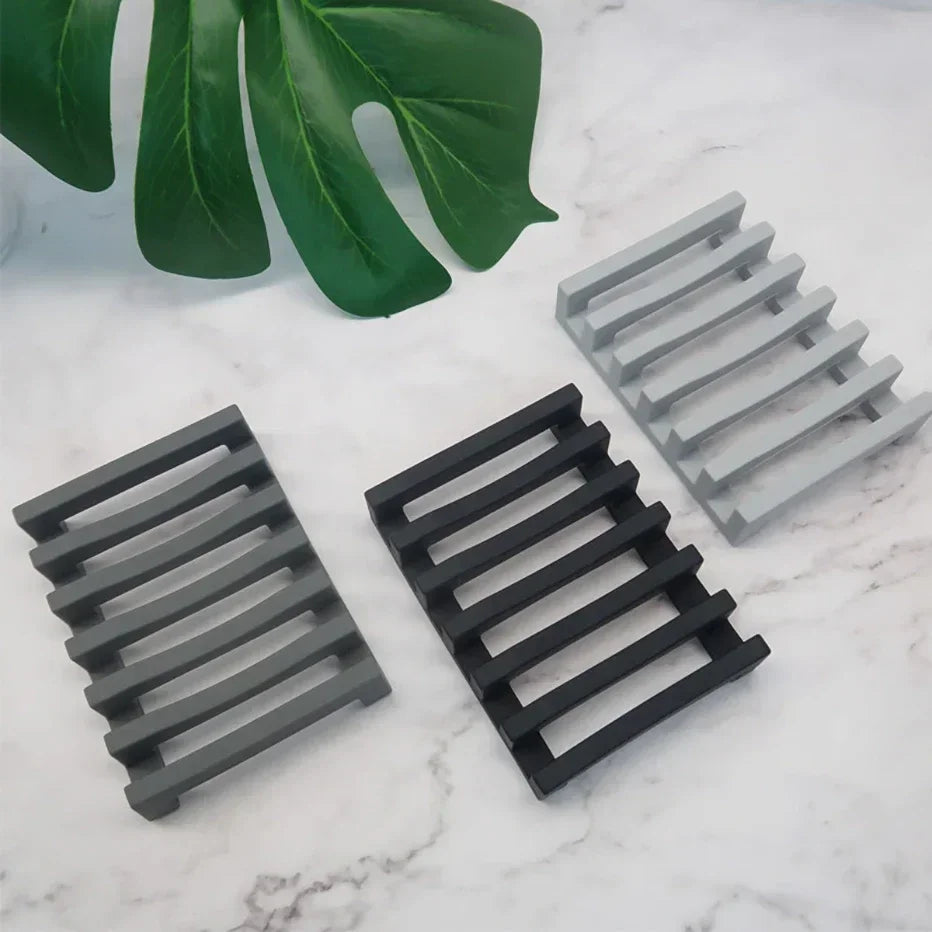 Flexible Silicone Soap Holder Hollow Design Bar Soap Dish Bathtub Kitchen Soap Saver Drainer Sponges Scrubber Display Peaceful Pleasures Health and Wellness