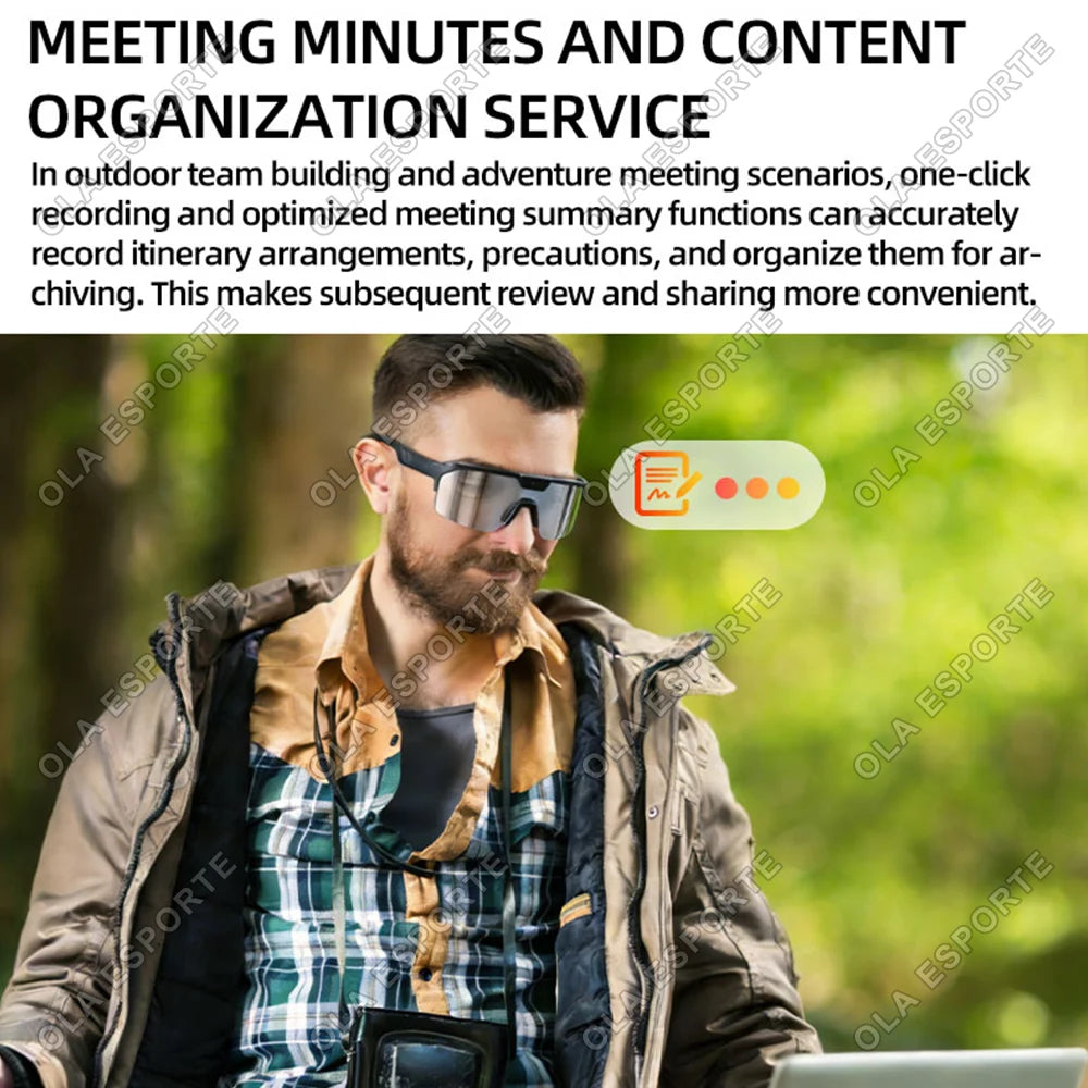 2026AI Smart Glasses Men with ChatGPT Voice Assistant 3000W Photo 1200P Video Recording Bluetooth 150+Translation Sunglasses IOS Peaceful Pleasures Health and Wellness