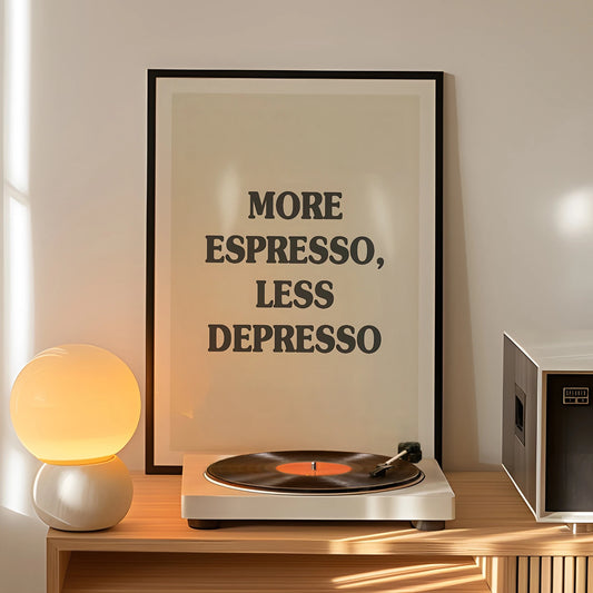 More Espresso Less Depresso Wall Art Prints Canvas Painting Poster Picture For Living Bed Dining Kitchen Room Home Decor Peaceful Pleasures Health and Wellness