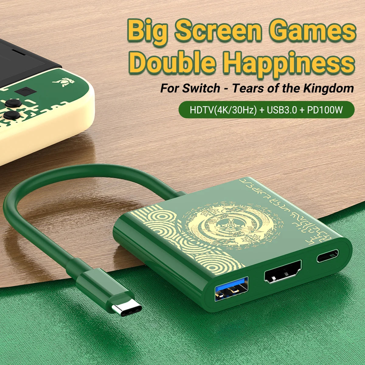USB-C 4K Docking Station for Switch, Steam Deck & Laptop USB-C Docking Station Peaceful Pleasures Health and Wellness