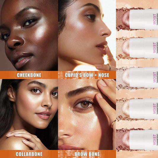 HelloKiss Highlighter Stick – Glassy Pink Ballet Face & Body Highlighter Stick Oasis Select