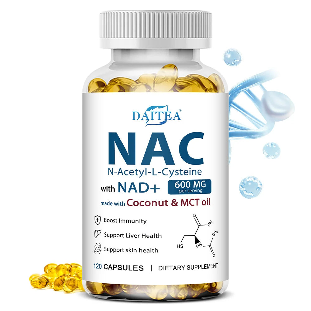 Nac Supplement Capsules, N-acetyl Cysteine with NAD+ || Double Strength - Support for Immune, Liver Health, Respiratory Health Peaceful Pleasures Health and Wellness
