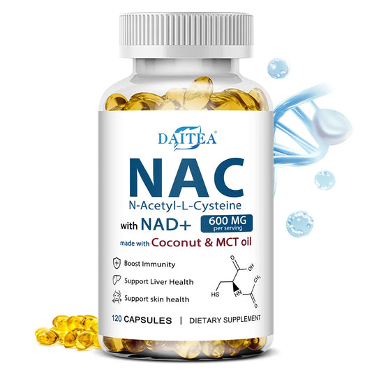 Nac Supplement Capsules, N-acetyl Cysteine with NAD+ || Double Strength - Support for Immune, Liver Health, Respiratory Health Peaceful Pleasures Health and Wellness