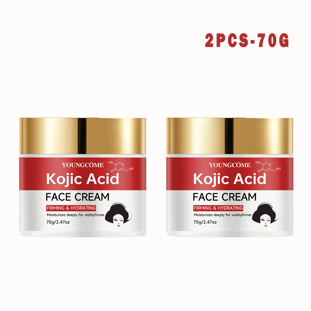 Kojic Acid Face Cream - Deep Hydration & Skin Tightening, Natural Moisturizing Formula for All Skin Types 40/70g Peaceful Pleasures Health and Wellness 2pcs-70g