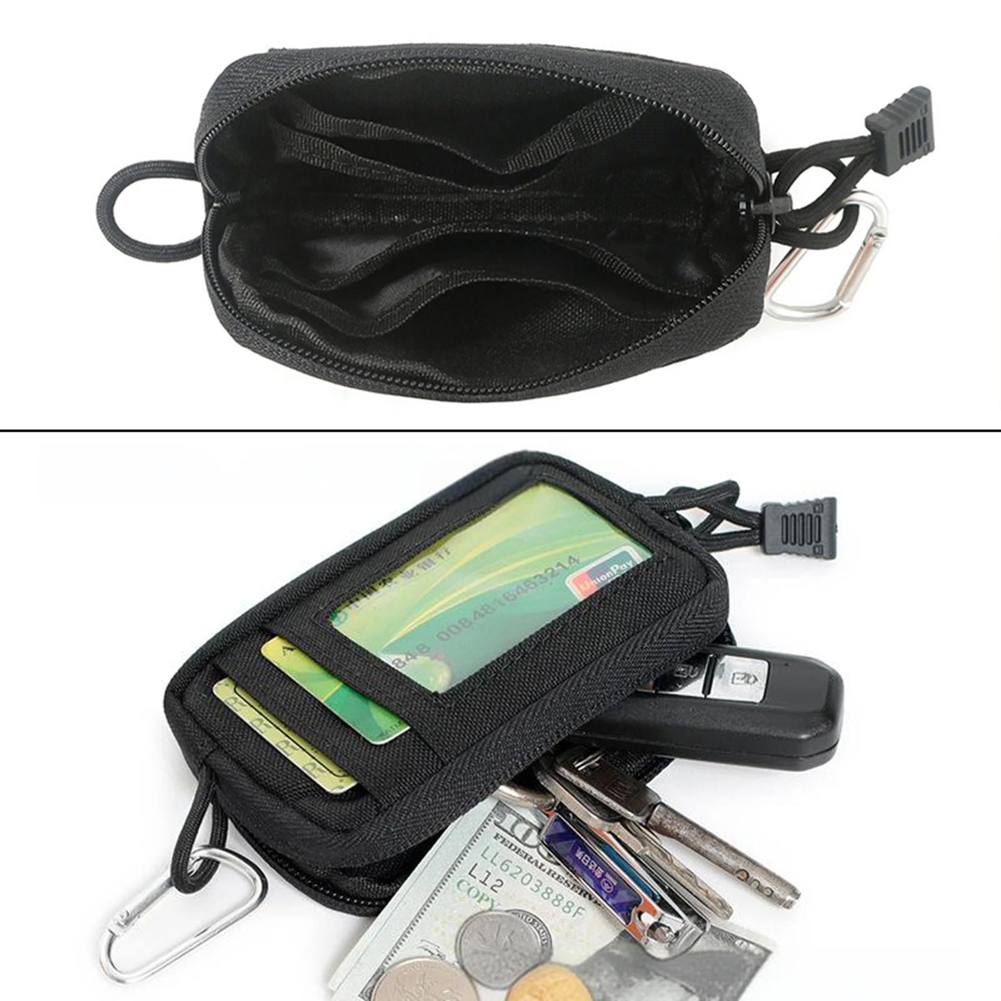 Outdoor Travel Mini Key Bag Water Resistant Nylon Pouch Travel Storage Bag for Man and Woman Wallet Peaceful Pleasures Health and Wellness