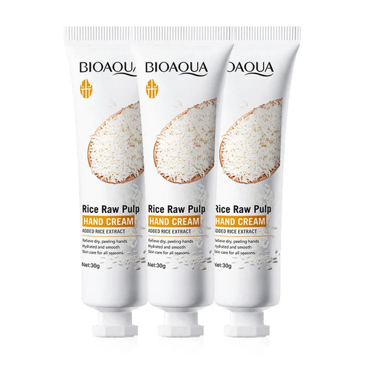 BIOAQUA White Rice Hand Cream – Moisturizing & Brightening Hand Cream Oasis Select 3pcs