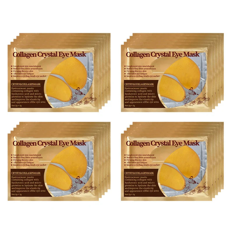 BIOAOUA Gold Collagen Eye Masks – 20 Pairs Anti-Dark Circle